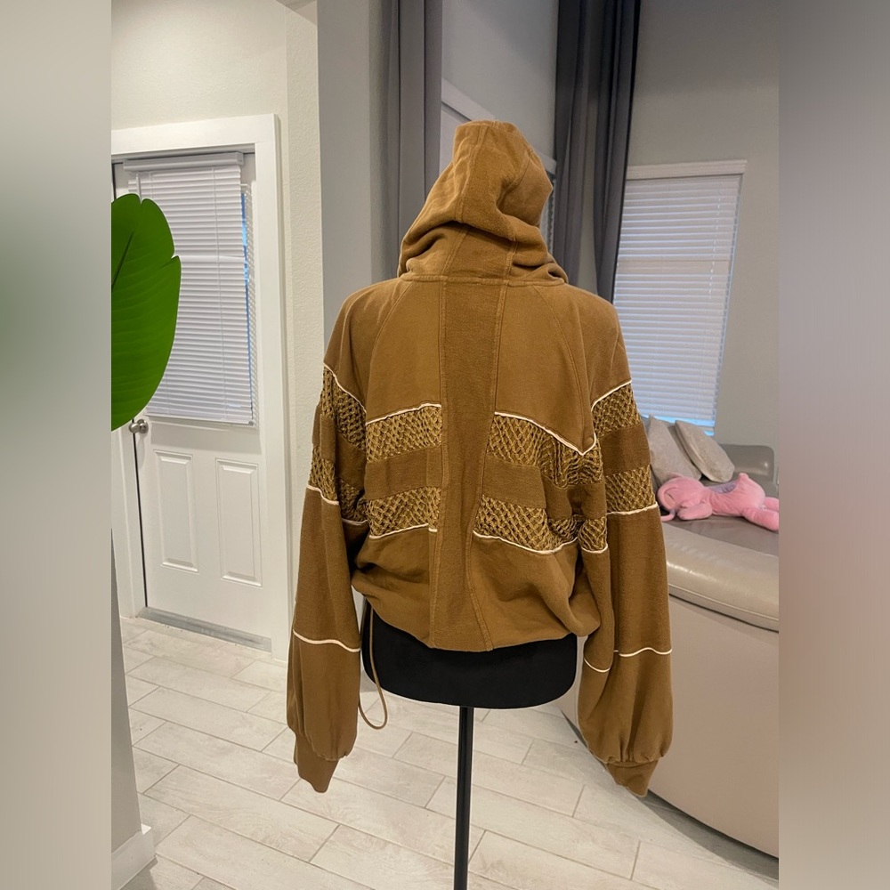 Free People Movement Win Win Hoodie Oversized Brown Size S - Picture 3 of 6